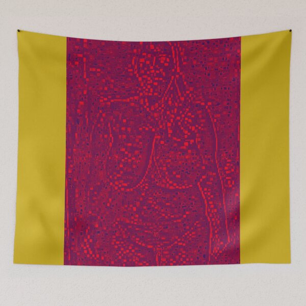 Item preview, Abstract female nude in shades of crimson designed and sold by pulchritude560.
