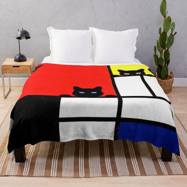 Item preview, Cute Mondrian Cats Composition with Red, Yellow, Blue, and Black designed and sold by Brasilia.