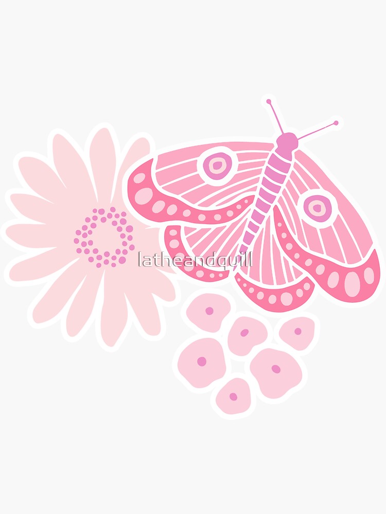 Pink Butterfly  Sticker for Sale by daisystickers <3