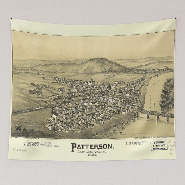 Item preview, Aerial View of Patterson (Mifflin), Pennsylvania (1895) designed and sold by allhistory.