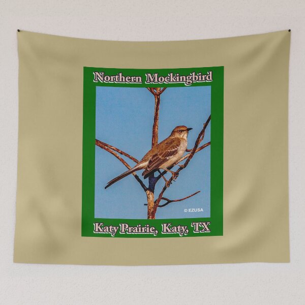 Item preview, Give The Bird To Your Lover, Northern Mockingbird, Katy Prairie, Katy, Texas, The Northern Mockingbird Is The State Bird Of Texas.  designed and sold by MoreEZUSA-Here.