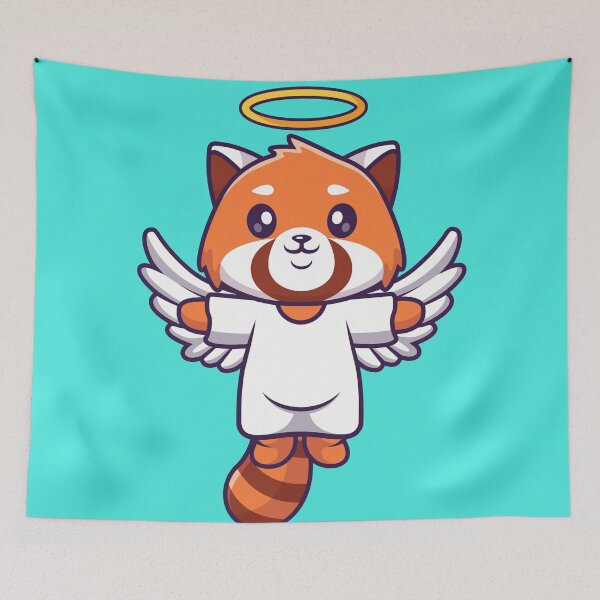 Item preview, Wings of Wonder: Cute Red Panda Angel in Flight designed and sold by hjian8219.