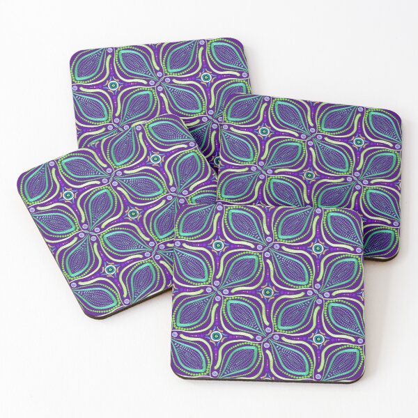 Item preview, Aqua Purple Metallic Abstract designed and sold by Jane Izzy Designs.