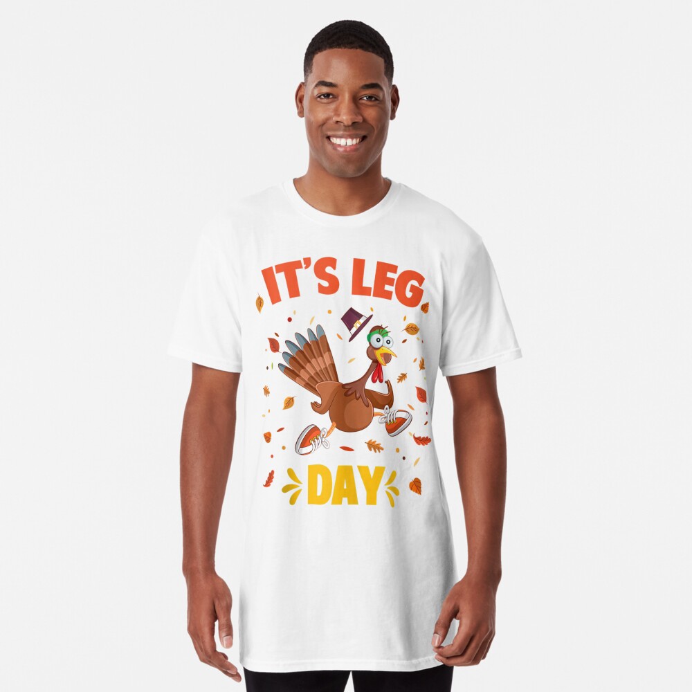 Vintage Turkey Thanksgiving Its Leg Day Gym Workout Gifts For Turkey Lovers  Funny Gifts Mens Back Print T-shirt