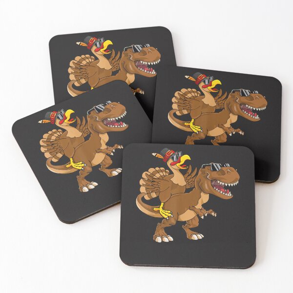 Item preview, Funny Turkey Riding Dinosaur T Rex Girl Boy Kid Thanksgiving designed and sold by William Parker.