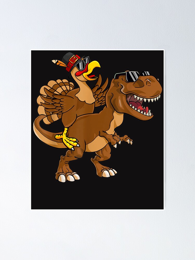 Turkey & T Rex Thanksgiving Funny Gift For Kids Boys Girls T-Shirt