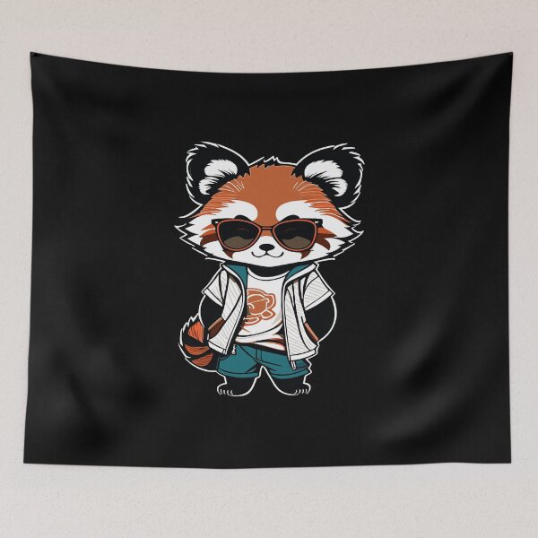 Item preview, Red Panda Cub With Glasses designed and sold by HoruXtore.