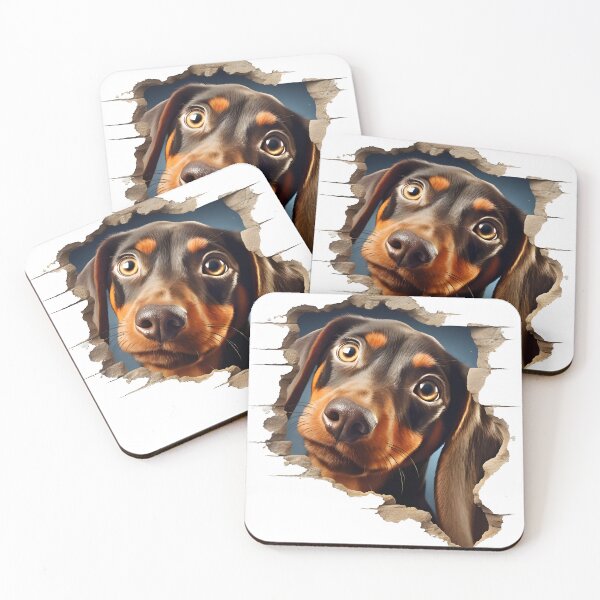 Item preview, Cute dachshund puppy peeking in  designed and sold by Baart72.