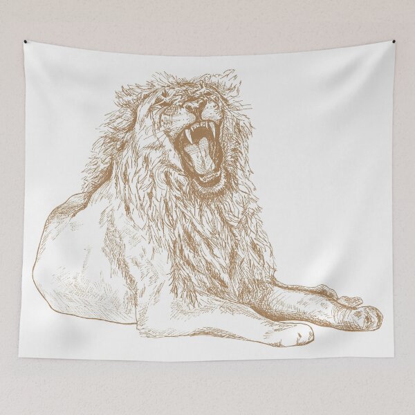 Item preview, Back Off, Please | Roaring Lion Drawing designed and sold by BlueHazeStudio.
