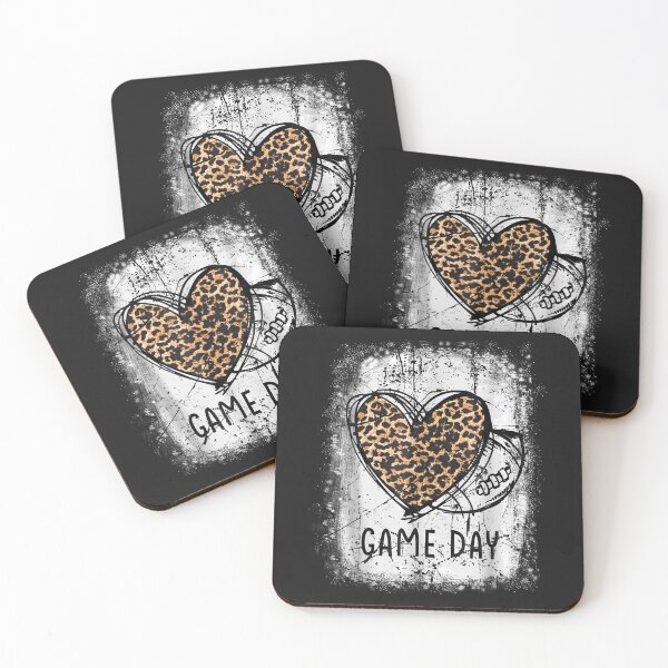 Item preview, Game Day With Leopard Heart Football Lovers Mom Bleached designed and sold by William Parker.