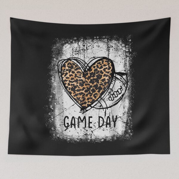 Item preview, Game Day With Leopard Heart Football Lovers Mom Bleached designed and sold by William Parker.