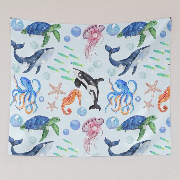 Item preview, Underwater Wonders: Marine Life Coloring Pattern designed and sold by sirikanya-mei.
