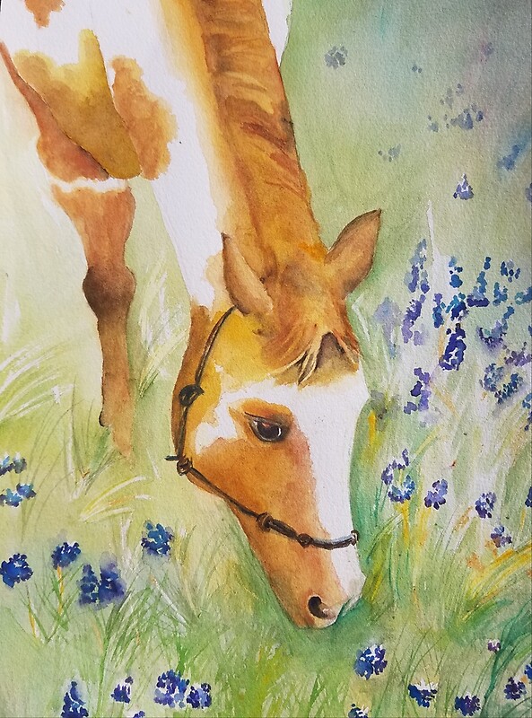 "Horse in Lavender Field" by Nancy Roche Redbubble