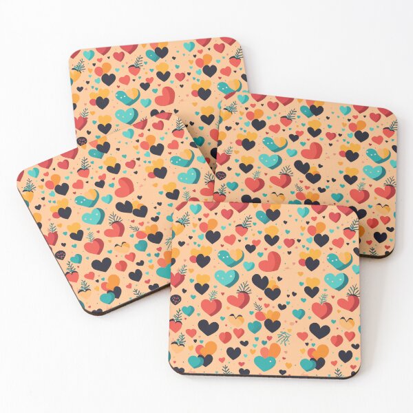 Item preview, Multi-colored Hearts Pattern designed and sold by tinytwist.