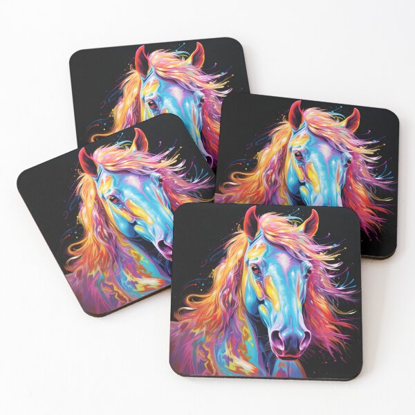 Item preview, Colorful neon horse print designed and sold by dcrc.
