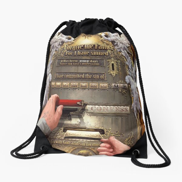 Clockwork Confessional Drawstring Bag