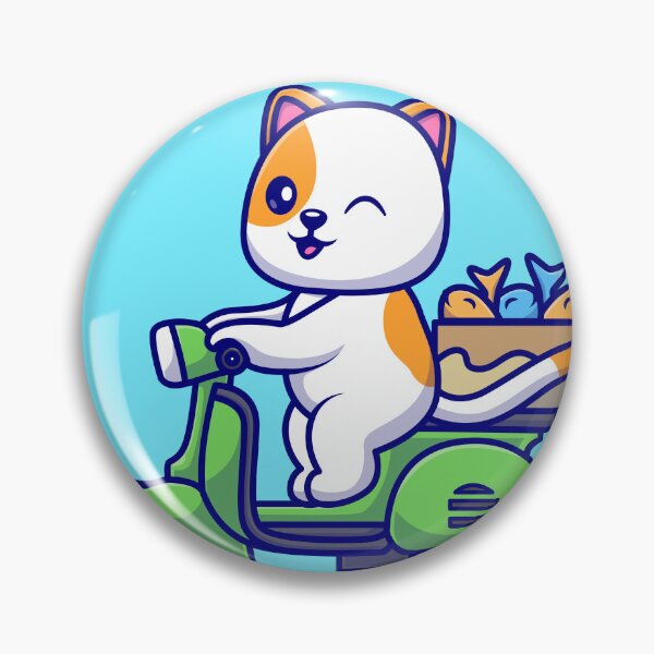 Item preview, Cat on a Roll: Cute Cat Riding Scooter with Fish Box" designed and sold by hjian8219.