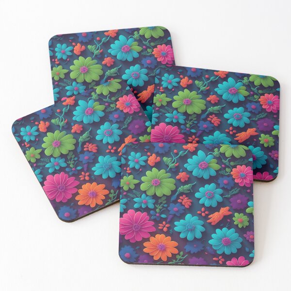 Artikelvorschau, Neonblumen-Bastelpapier - Nahtloses Musterdesign entworfen und verkauft von alaa-mously.