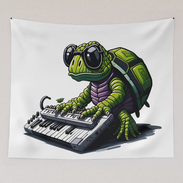 Item preview, Turtle Playing the Keyboard as the Keyboardist of the Turtle Band designed and sold by ratchawoot.