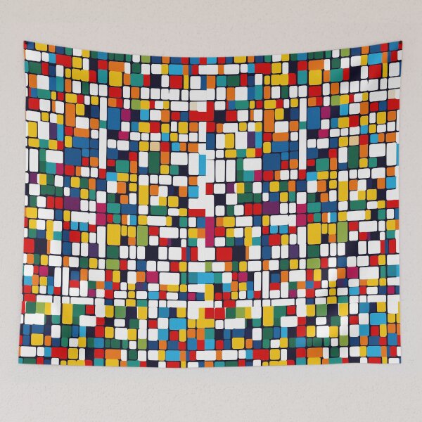 Item preview, Colorful square abstract pattern designed and sold by tinytwist.