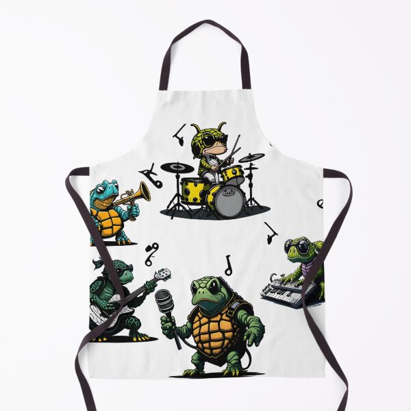 Item preview, Cartoon Turtle Band of 5, Featuring Guitarist, Trumpeter, Drummer, Keyboardist, and Lead Singer designed and sold by ratchawoot.