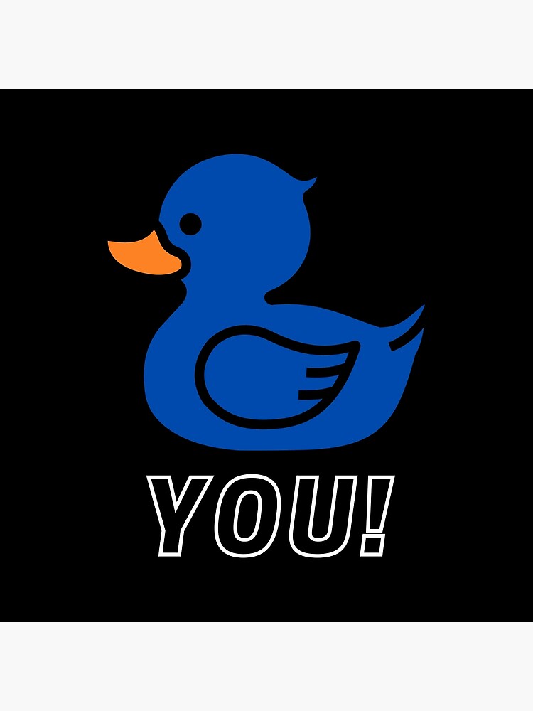 Postkarte for Sale mit Duck You – Blaues Gummiente von