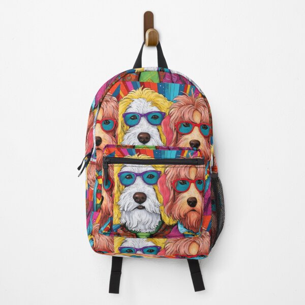 Item preview, Cute Hipster Labradoodle - Rainbow Retro Illustration designed and sold by MimiWaWa.