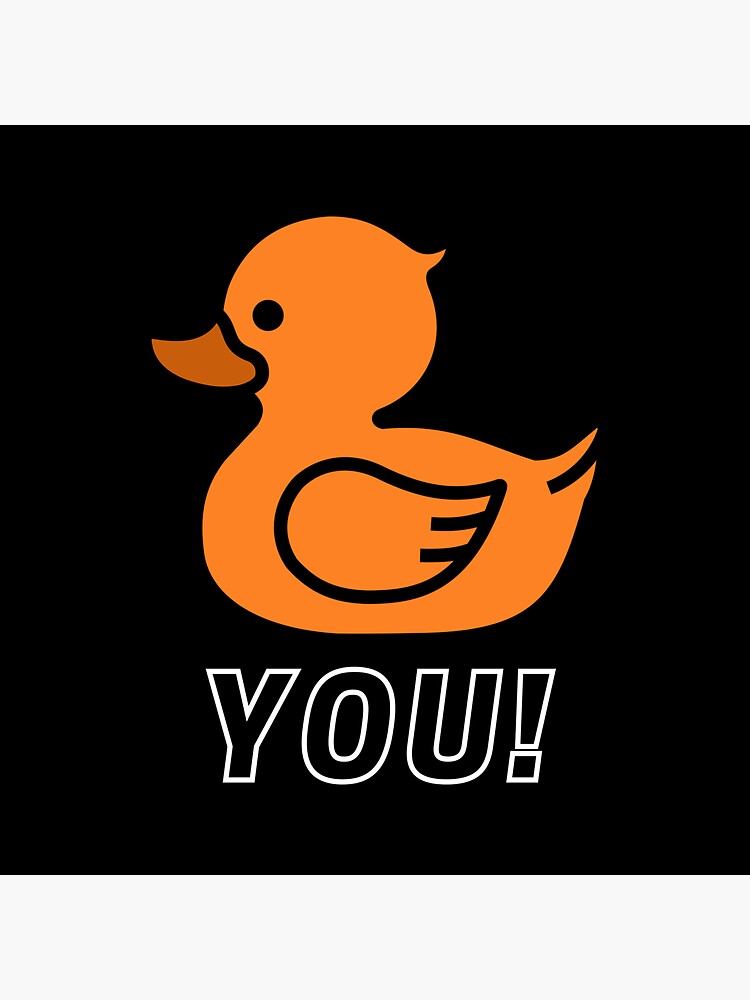 Sticker for Sale mit Duck You – Orange Gummiente von DavidsDucks