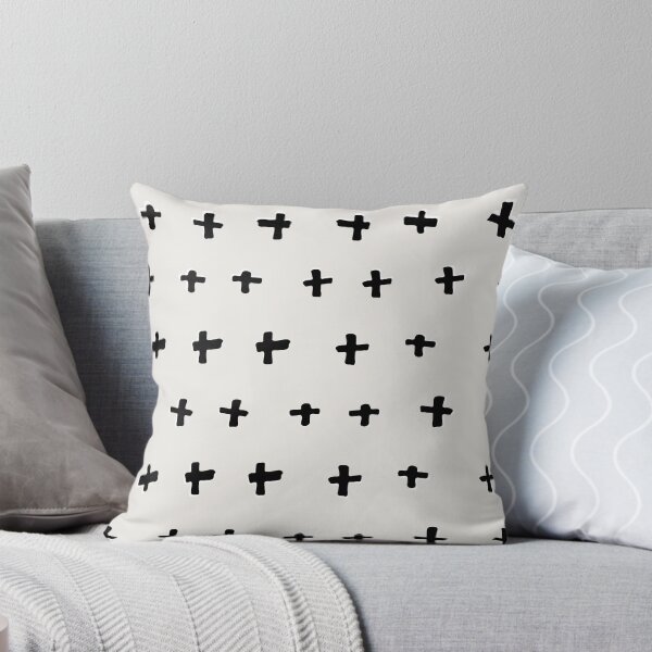 Artikelvorschau, Positiv, Plus, schwarz und weiß, abstrakte Muster, Scandi Print entworfen und verkauft von KookiePixel.