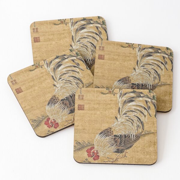 Item preview, Rooster Feasting Field designed and sold by EarthSevenSeas.