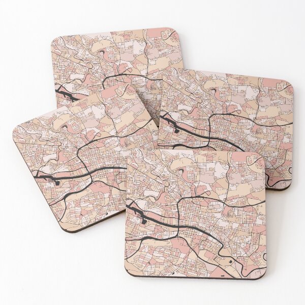 Item preview, Glasgow Map Pattern in Soft Pink Pastels designed and sold by PatternMaps.