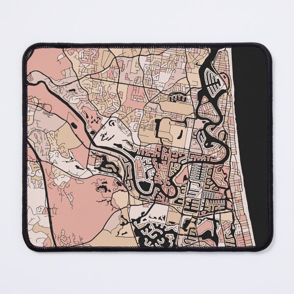Item preview, Gold Coast Map Pattern in Soft Pink Pastels designed and sold by PatternMaps.