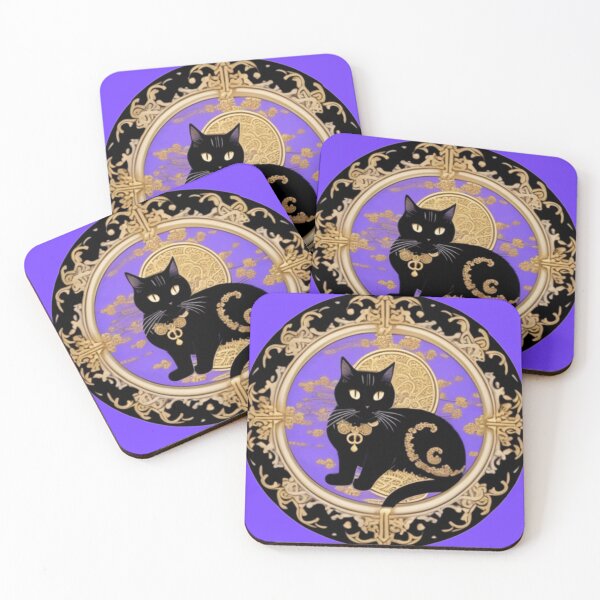 Item preview, Gold black kitty ornamental designed and sold by Roxburylane.