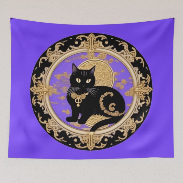 Item preview, Gold black kitty ornamental designed and sold by Roxburylane.
