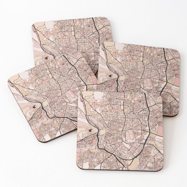Item preview, Madrid Map Pattern in Soft Pink Pastels designed and sold by PatternMaps.
