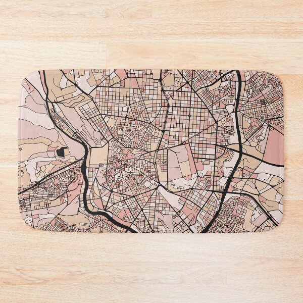 Item preview, Madrid Map Pattern in Soft Pink Pastels designed and sold by PatternMaps.