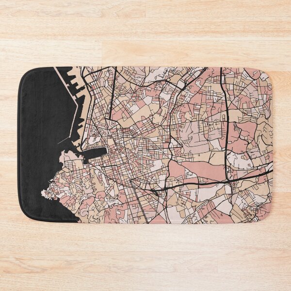 Item preview, Marseille Map Pattern in Soft Pink Pastels designed and sold by PatternMaps.