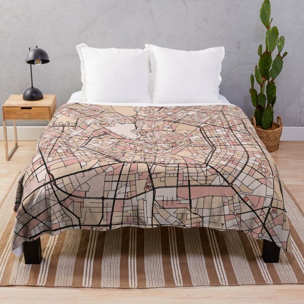 Item preview, Milan Map Pattern in Soft Pink Pastels designed and sold by PatternMaps.