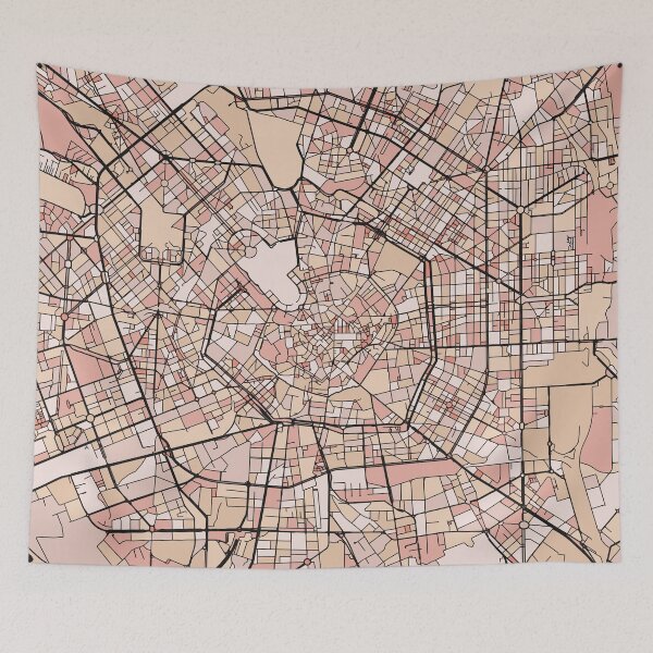 Item preview, Milan Map Pattern in Soft Pink Pastels designed and sold by PatternMaps.