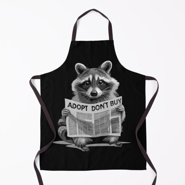 Item preview, Funny Raccoon with a sign Adopt Don't Buy designed and sold by trendyzcom.