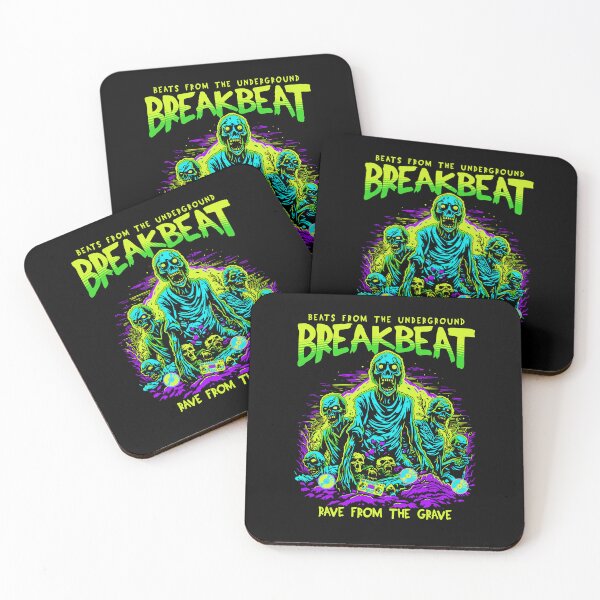 Item preview, BREAKBEAT  - Halloween Rave From The Grave (lime)  designed and sold by Discothreadz.