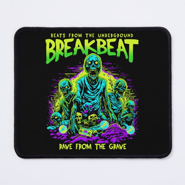 Item preview, BREAKBEAT - Halloween Rave From The Grave (lime) designed and sold by Discothreadz.