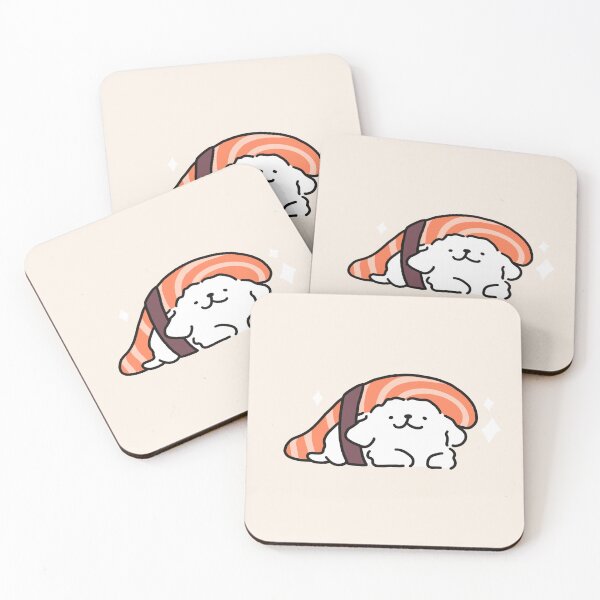 Item preview, Cute Line Puppy Maltese - Sushi Salmon designed and sold by sleepycharis.
