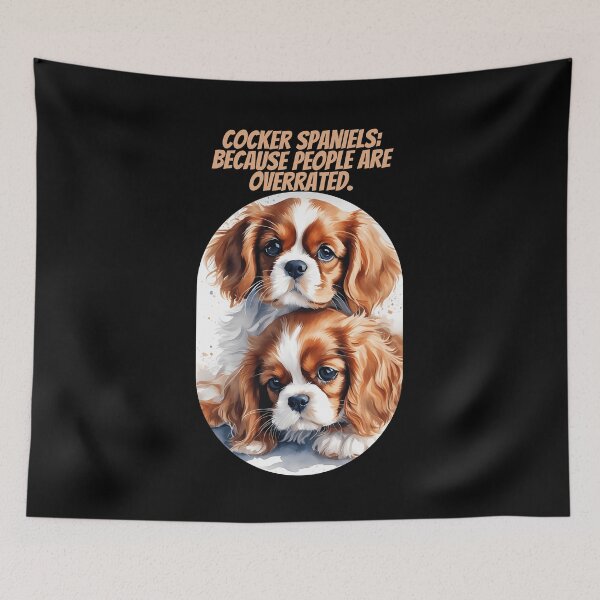 Item preview, Cita divertida de cocker spaniel - Playful Cavaliers designed and sold by Mechanical-Artt.