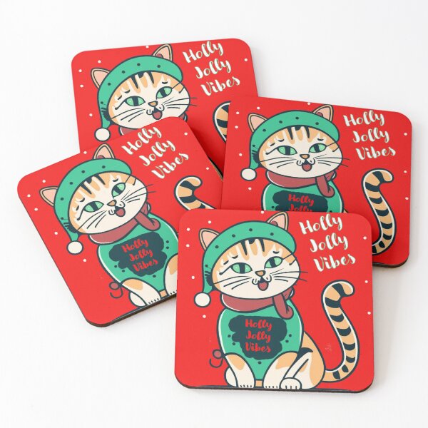 Item preview, Holly Jolly Vibes pussy cat. Christmas cat. designed and sold by Glamalt.