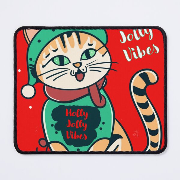 Item preview, Holly Jolly Vibes pussy cat. Christmas cat. designed and sold by Glamalt.