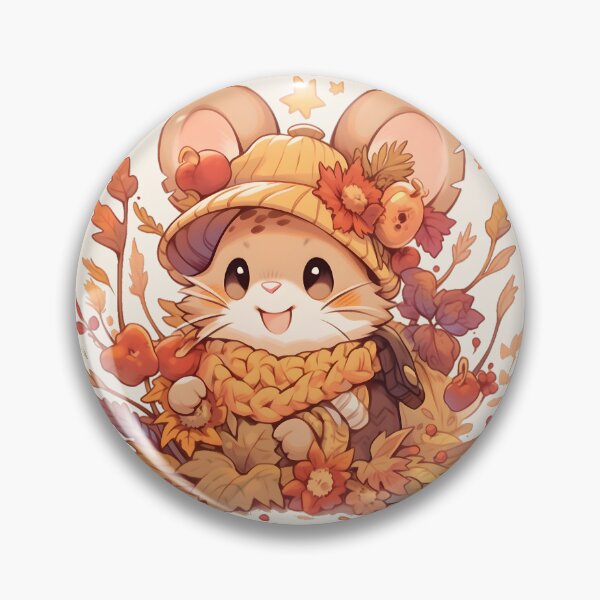 Item preview, Happy Harvest Mouse in Apricot Hat and Scarf designed and sold by InkedBeasts.