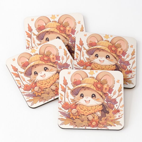 Item preview, Happy Harvest Mouse in Apricot Hat and Scarf designed and sold by InkedBeasts.
