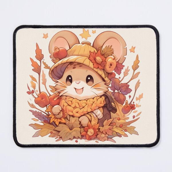 Item preview, Happy Harvest Mouse in Apricot Hat and Scarf designed and sold by InkedBeasts.