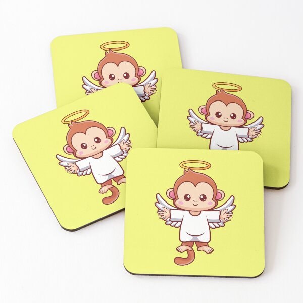 Item preview, Monkey's Heavenly Flight: Cute Angelic Adventure designed and sold by hjian8219.